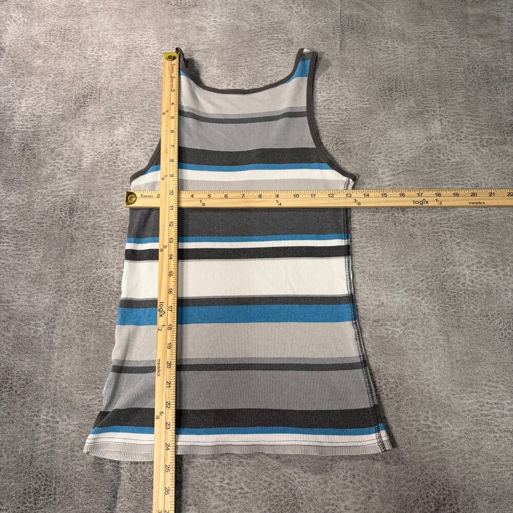 Y2k Ribbed Neutral Striped Tank Top - Picture 3 of 3